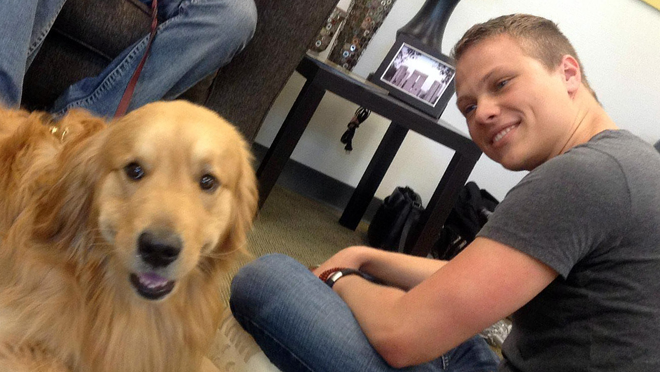 Another friendly canine visits the center.